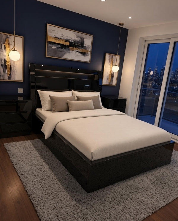 Rugby High Gloss Smart Ottoman Storage Bed