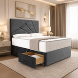 Klawford San Diego Divan Bed - Grey