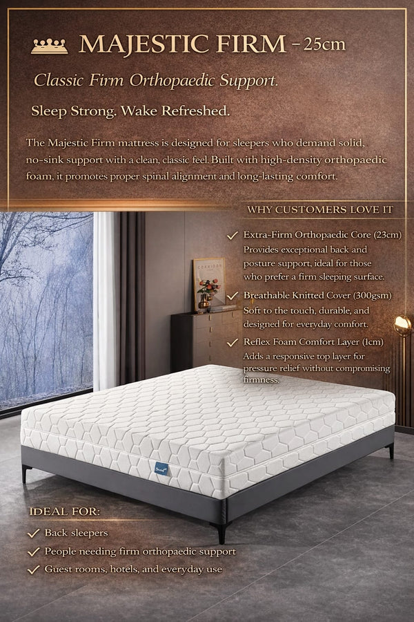 Klawford Majestic Firm - 25cm Premium Orthopaedic Mattress
