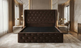 Alexander Wing Back Bed - Brown