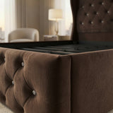 Alexander Wing Back Bed - Brown