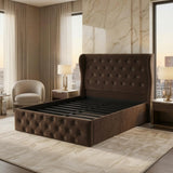 Alexander Wing Back Bed - Brown