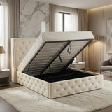 Alexander Wing Back Bed - Cream