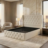 Alexander Wing Back Bed - Cream