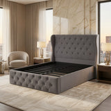 Alexander Wing Back Bed - Grey