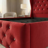 Alexander Wing Back Bed - Red
