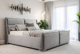 Alexander Wing Back Luxury Bed - Grey styled bedroom
